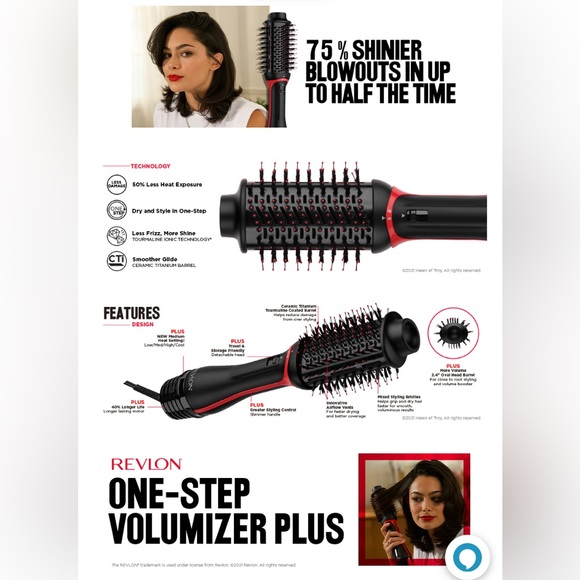 NEW REVLON ONE STEP VOLUMIZER PLUS-red - Picture 9 of 12
